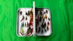 RICHARD WHEATLEY SILMALLOY Swing Leaf Fly Box.  65 Salmon Trout Fishing Flies.