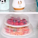 Microwave Dish Cover Transparent Plate Lid With Vents Oven Anti-Splatter Guard