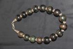Large Dark Green Bead Necklace With Silver Hook