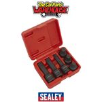 Sealey SX052 Impact Spline Socket Bit Set 1/2"Sq Drive 6pc