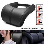 PU Leather Car Neck Pillow Seat Headrest Support Memory Foam Pillow Auto Headres