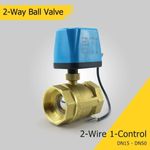 1/2" 3/4" 1" 2" Normally Closed/Open Motorized Ball Valve 220V 12V 24V