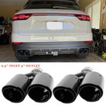 2.5'' to 4'' Carbon Rear Dual Exhaust Pipe Tail Muffler Tips For Porsche Cayenne