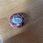 Vintage BSA motorcycle 25mm diameter motorbike jacket enamel pin badge