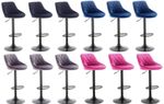 3 X Velvet Bar stools , set of 3,  GREY, BLACK, PINK, BLUE, Matt Black Metal