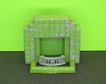 CHARBENS PRE-WAR 4 Pc DIECAST/LEAD DOLLSHOUSE FIREPLACE HEARTH GRATE & SURROUND