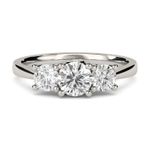 Diamond Heaven Platinum 950 Lab Created Trilogy Engagement Ring 2.00ctw VS1 E 
