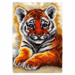 Tiger Cub Latch Hook Kit, Rug Making Kit By Orchidea, 50x74.5cm Printed canvas
