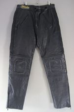 GB MARKETING PREMIER BLACK LEATHER BIKER TROUSERS WAIST 34 IN/INSIDE LEG 30.5 IN
