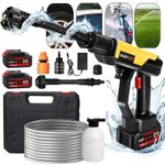 Portable Cordless Car High Pressure Washer Jet Water Wash Cleaner Gun+2 Battery