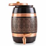 Pure Copper Water Dispenser with Brass Tap, Antique Engraved Design, 5 Liter