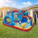 Inflatable Water Slide Kids Water Park w/ Splash Pool(Without Blower) COSTWAY