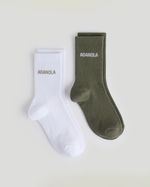 White & Olive Adanola Socks 1 Pack Of 2 Pair One Size Gym Yoga Adult Woman ✅