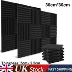 12-60x Acoustic Foam Panel Wall Tiles Record Studio Sound Proof 30x30x5/2.5cm