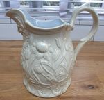 Antique Cream Jug/Pitcher With Decorative Folage & Mask Spout