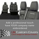 FORD TRANSIT CUSTOM SPORT (2013-2023) LEATHERETTE FRONT SEAT COVERS EMB 237 BEM