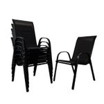 Choose from a Pack of 4 or 6 Garden Patio Textilene Furniture Chairs in Black