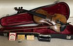 Antique Vintage Violin Full Size 4/4 German? Old Wood Estate Instrument w/ Case