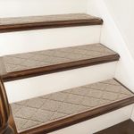 15 Pack Full Edge Wrapping Stair Carpet Treads,70X22 CM Non-Slip Stair Tread Run