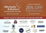 20% Off Food Vouchers X 2 Harvester Miller & Carter Mitchell & Butler exp 01/26