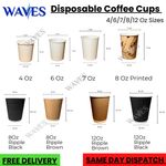 Disposable Coffee Cups Kraft Double Wall Paper Cups White Printed Cups Hot Drink
