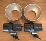 Lot 2x INTERfit EX150 - Home Studio Flash Lights Bundle - M2695
