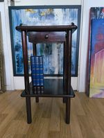 Antique Art Deco Bedside Cabinet – Solid Wood – Dark Gloss – Circa 1930