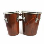Professional Wooden Bongo Drum Bango Set Joint Handmade Natural Wood Brown Color
