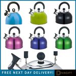 WHISTLING KETTLE 2.5L STAINLESS STEEL FOR GAS ELECTRIC INDUCTION HALOGEN HOBS