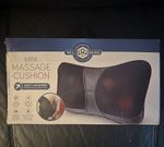 Well Being Mini Massage Cushion Black, Heat/Non-Heat, 4 Rotating Points, Strap