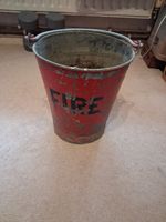 Vintage Galvanised Fire Bucket, Rivete  fireside,planter, garden,wood