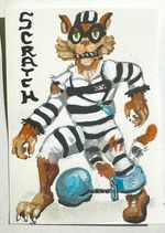 ACEO Original  Scratch Cat TMNT Teenage Mutant Art Card Hand-Painted Colorful
