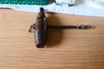 Vintage dark wooden  with brush corkscrew