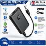 Bluetooth 5.0 AUX Audio Transmitter Receiver 2-in-1 Wireless Adapter 3.5mm