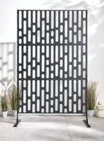 Vertical Metal Garden Screen Linear Freestanding Steel Outdoor