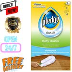 Pledge Duster Starter Kit - Picks Up Dust, Dirt 3 Count (Pack of 1), White 