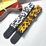 Thickened Guitar Strap Bass Electric Acoustic Adjustable Leopard Print Faux Fur