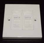 Cat6 RJ45 Double Face Plate (Gigabit Ethernet Network 2 Port Wall Data Socket)