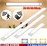Wireless LED PIR Motion Sensor Light Strip Cabinet Closet Lamp USB Rechargeable