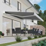 Deluxe Wireless Full Cassette Electric Garden Patio Awning with Remote and LEDs