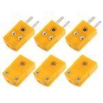 6Pcs Durable ABS Thermocouple Plug Connector K Type Yellow Wire Adapter