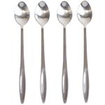4 Stainless Steel Long Handled Latte Cocktail Sundae Ice Cream Dessert Teaspoons