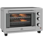HOMCOM 30L Mini Oven with Adjustable Temperature, 60 Min Time 1600W, Silver