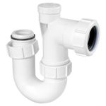 McAlpine BT3V Tubular Swivel Low Inlet 'P' Trap with Anti-Syphon Valve White