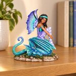 Amy Brown Dragon Perch Fairy Figurine 16cm Blue Dragon Fantasy Ornament
