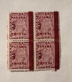 PANAMA 1906 5C OVERPRINT 1 PESO RARE STAMP BLOCK OF 4 MINT