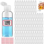 100pcs 3.4oz Travel Bottles with Flip Cap - Empty Liquid Lotion Containers