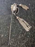 STUNNING VINTAGE METAL CHATELAINE HAT PIN