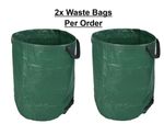 2 x Large Garden Waste Bag Heavy Duty with Handles 270L Max 20kg Reusable Strong