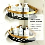 2Pcs Bathroom Shower Caddy Shelf Organiser No Drill Wall Mounted Shower Shelves